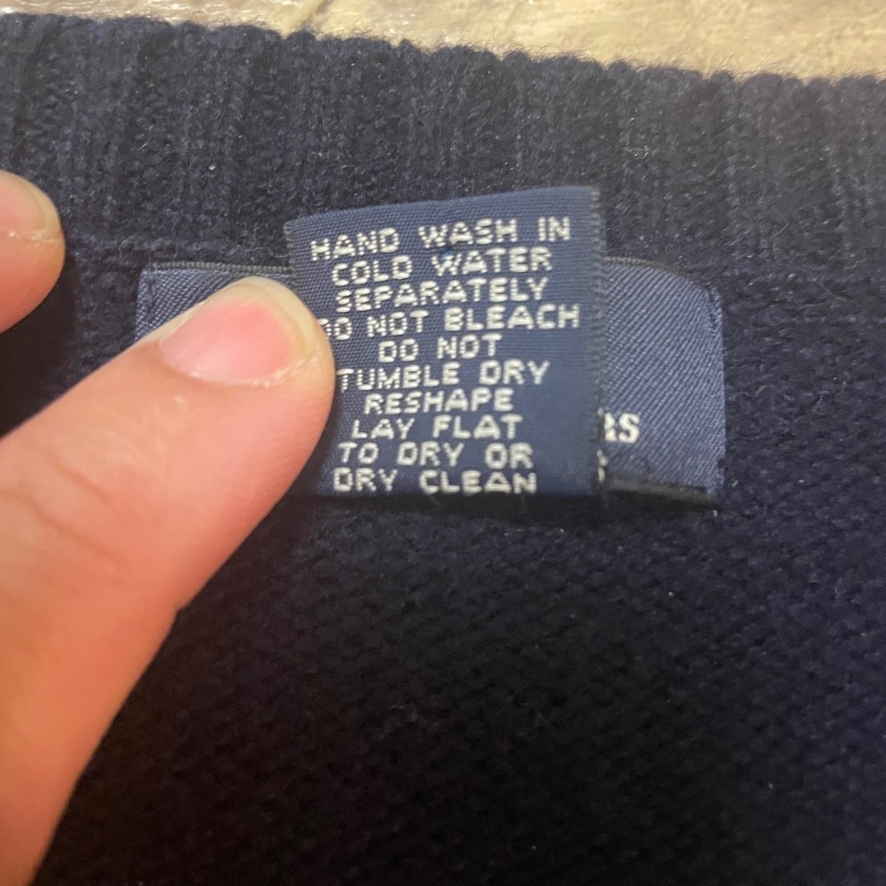 Brooks Brothers‎ 346 Mens Navy Lambswool Cashmere Sweater Crewneck XL - Picture 4 of 11